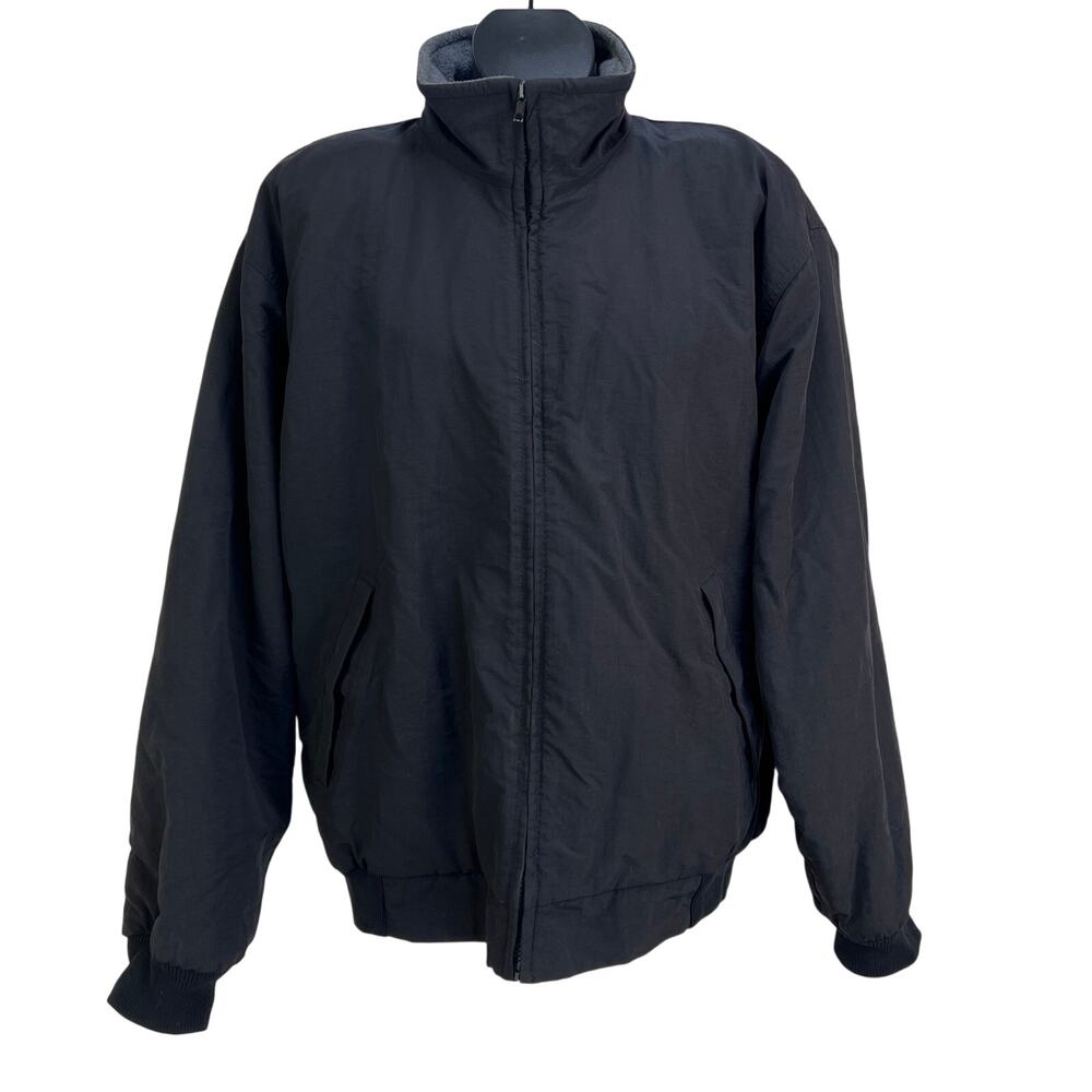 Vintage J. Crew Windbreaker Jacket Navy Blue Fleece Lined